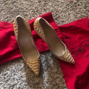 snake skin Christian louboutin heels